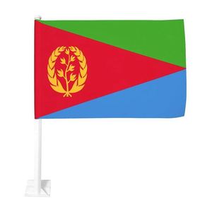 Drapeau de voiture érythréen double face en polyester 12x18 pouces pour vitre de voiture – Vente en gros - Product Image 1