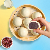 Wholesale PreCooked Breakfast Chinese Instant Dessert Dou Sha Bao Frozen Steamed Red Bean Paste Sweet Children Buns