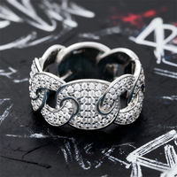 Bague GRA Certifiée Hip Hop Iced Out Bling en Argent 925, Testée au Diamant, Moissanite VVS, Maillons Cubains Mariner pour Femmes et Hommes