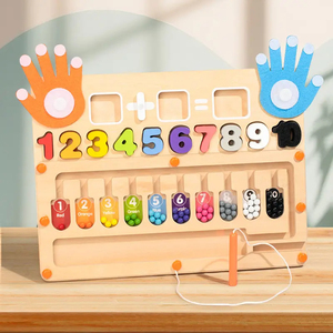 Gioco Matematico Magnetico in Legno Montessori 2 in 1 - Puzzle Educativo Precoce per Conteggio Perline e Forme Numeriche per Bambini - Product Image 2