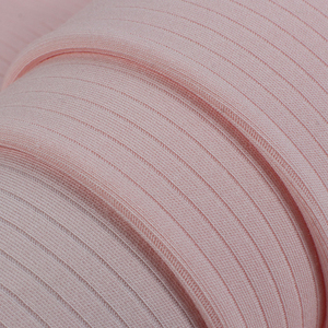 Tecido Rib para Sublimação em Fábricas e Têxteis, Malha Canellada 1*1, Cor Branca e Rosa, Tecido de Algodão com Elastano - Product Image 2