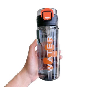 Botella de Agua con Pajita, Tapa de Plástico con Botón, Unisex, para Senderismo, Camping, Diseño Moderno, Libre de BPA - Product Image 5