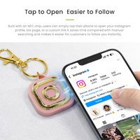 Llavero Acrílico NFC215 Personalizado para Negocios, Etiqueta NFC para Redes Sociales como Instagram, Listo para Enviar