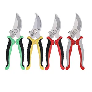 High Quality Garden Tools Rubber Cutting Sharpening Scissor Pruning Shear With Customized Color And Logo