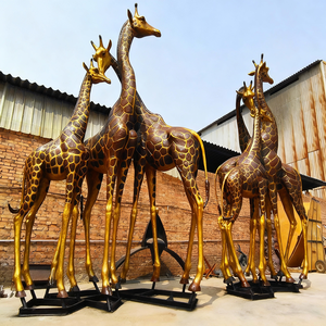 Série de 5 girafes en laiton doré - Brocante et Déco Chic