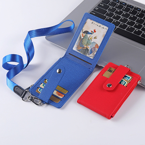 Đa năng đa chức năng Zip PU Leather chủ thẻ cho ID phù hiệu ngân hàng xe buýt làm việc sử dụng hàng ngày với cổ dây buộc - Product Image 2