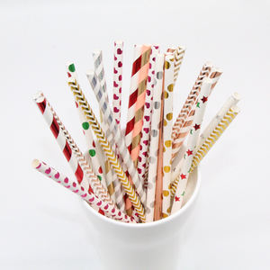 Hot Sale Eco-Friendly Navy & Colorido Listrado Descartável Biodegradável Papel Palhas Reciclável & Reutilizável para as Partes - Product Image 2