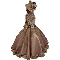 Nouvelle Robe de Soirée Longue en Dentelle, Coupe Sirène Élégante, Effet Amincissant, Épaules Dénudées, en Fibre d'Acétate