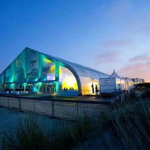 Tienda de aluminio para eventos, carpa de gran tamaño con estructura de almacén, curvo, transparente, personalizada de fábrica, alta calidad - Product Image 1