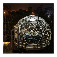 Tente Dôme de Luxe en Verre Trempé avec Structure en Acier et Aluminium, Abri Glamping Quatre Saisons pour Hôtels, Complexes et Campings en Plein Air