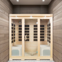 HELIUS Sauna pentagonal à infrarouge lointain populaire de haute qualité Sauna sec avec plaque chauffante en carbone