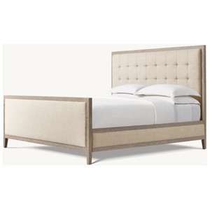 <span class=keywords><strong>Lit</strong></span> king-size de luxe moderne fabriqué à la main avec cadre en bois de chêne et revêtement en tissu Style de <span class=keywords><strong>lit</strong></span> mural en bois massif pour chambre à coucher - Product Image 1