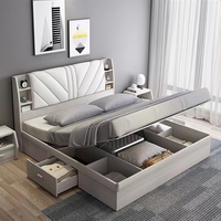 Lit moderne pliable en bois, mobilier de maison, hôtel, chambre à coucher, lit Double
