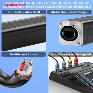 <span class=keywords><strong>Cavo</strong></span> Cat6 Snake RJ45 a XLR Ethercon Splitter Box DMX Audio segnale Extender con 4 canali 3pin maschio femmina connettore di spine XLR - Product Image 6