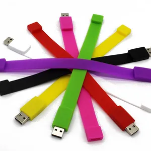 USB 2.0 8GB 16GB 32GB Silicone Wristband Fast Flash Disk With Customized Logo Memory Sticks