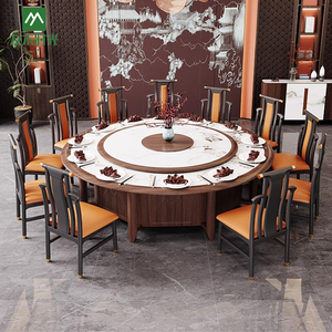 Juego de muebles de comedor para Suite de Hotel, mesa de comedor redonda con tocadiscos automático y <span class=keywords><strong>Lazy</strong></span> <span class=keywords><strong>Susan</strong></span> para uso doméstico o de Villa - Product Image 4