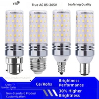 Ampoule LED Guangtou Qiang Résidentielle 12W/16W en Aluminium, Lampe Maïs E12 à Vis, Ampoule Bougie Intelligente Tricolore Dimmable pour Lustres