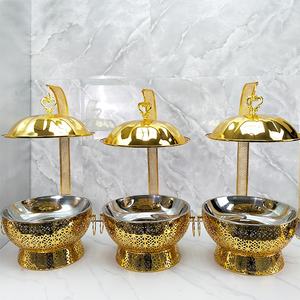 होटल शादी भोज 8.0l स्टेनलेस स्टील फूड गर्म सोने की बफेट शराब गर्म चाय - Product Image 2