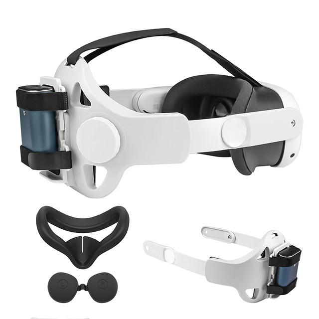 Adjustable Comfortable VR Accessories Head Strap and Face Cover Lens Cover for Oculus Quest 2 With Battery Holder Bracket