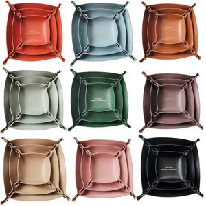 접이식 동전 변경 사탕 주최자 홈 호텔 여행 Pu 가죽 발레 트레이 보석 저장 트레이 - Product Image 2