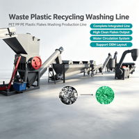 Usine industrielle de lavage de bouteilles PET, ligne de recyclage de bouteilles PET en plastique usagé pour les bouteilles en plastique post-consommation