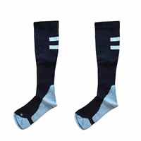 Chaussettes de sport de cyclisme à compression mi-hautes en nylon noir réfléchissant personnalisées avec logo corporel pour unisexe voyage