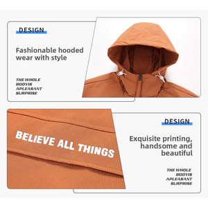 Veste à capuche unisexe pour l'automne et l'hiver avec fermeture éclair, microfleece enduit, softshell pour l'alpinisme, les loisirs et les sports - Product Image 4