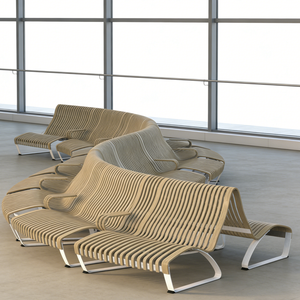 Banc en bois au design élégant ML-W066, confortable, pour plusieurs personnes, idéal pour les bureaux, les halls d'accueil, les salons et les espaces communautaires - Product Image 6