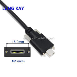 5A Fast <b>Charging</b> Dual Function Nylon and PVC Jacket USB Data Cable Right Angle Male Type-C Dual Screw for Computer Scanner - Product Image 3