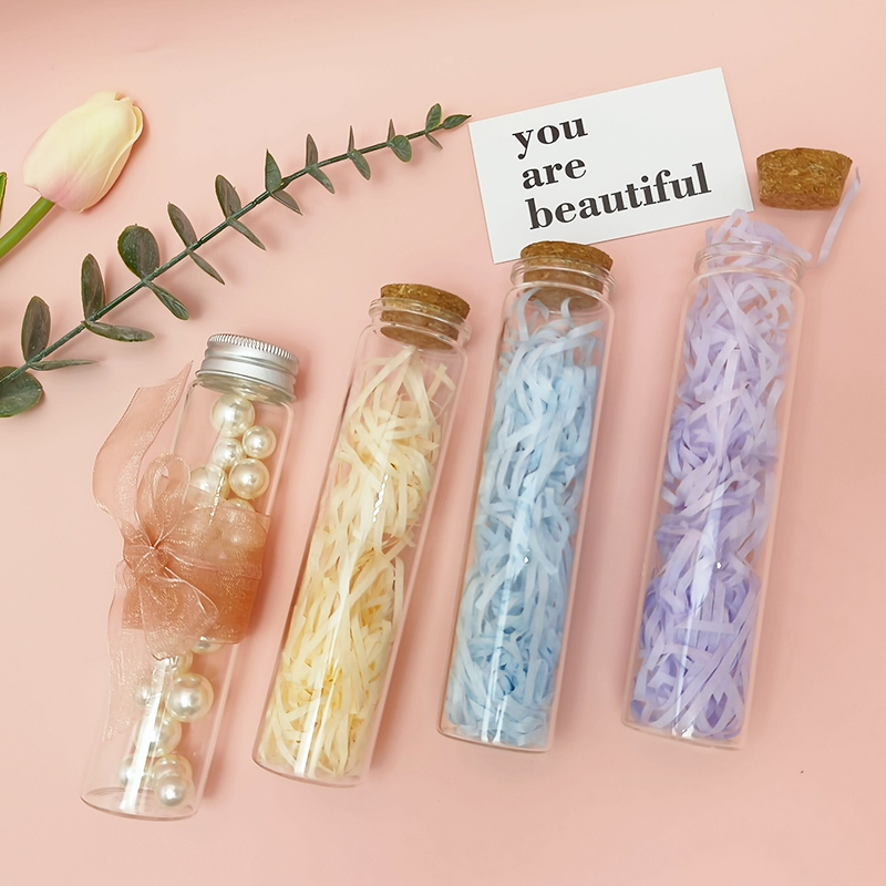 Mini clear glass wishing small drift bottle vials with Wooden cork Glass Tube clear decorative wishing bottle glass test tube