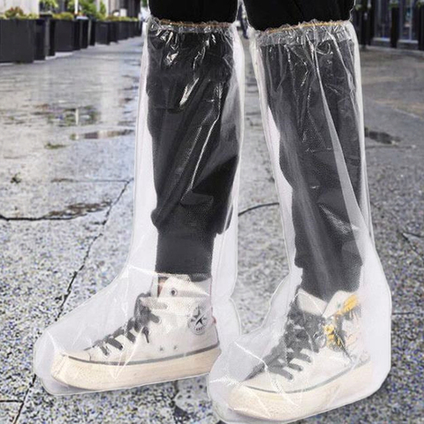 Lightweight Disposable PE Plastic Rain Shoe Cover Waterproof Half Boot for Summer Long Winter and Autumn Rainy Seasons