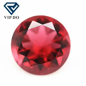 3.0mm-14mm round brilliant cut ruby red K9 crystal glass loose gemstones round shape synthetic glass rose glass crystal gems