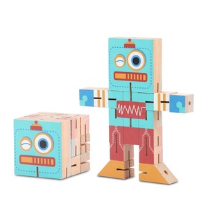 Jouets de transformation en <span class=keywords><strong>bois</strong></span>, figurines de robots, collection classique, cadeaux pour enfants, jouets éducatifs amusants pour enfants - Product Image 5