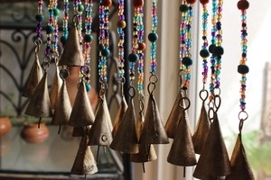 Good Selling Bohemian Hippy Beaded Doorway Garland Boho <b>Curtain</b> 190 cm Glass Bead Strands with Jingle Bells Available for Sale - Product Image 3
