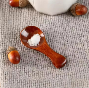 Cuillère en bois miniature avec manche court, design fantaisie et mignon, faite à la main, pour mesurer le thé, le sucre, le sel, le lait et les condiments - Product Image 4