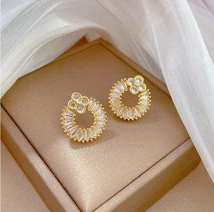 Set di gioielli in cristallo di zirconio in acciaio inossidabile da donna con ciondolo a goccia di diamanti orecchini d'oro per gli <span class=keywords><strong>amici</strong></span> della ragazza - Product Image 5