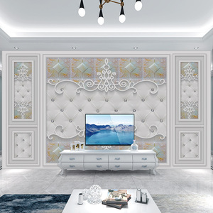 Tv fond mur papier peint salon nouvelle lumière luxe Style Mural moderne Simple Film et télévision revêtement mural - Product Image 4