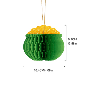 <span class=keywords><strong>2026</strong></span> 圣帕特里克节蜂窝纸悬挂装饰品 3D 三叶草妖精壁纸装饰品，适合爱尔兰节日派对 - Product Image 4
