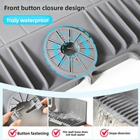 Nouveau tapis de protection anti-éclaboussures rectangulaire en silicone pour robinet avec ventouse haute performance, tampon de blocage d'eau à surface inclinée pour évier