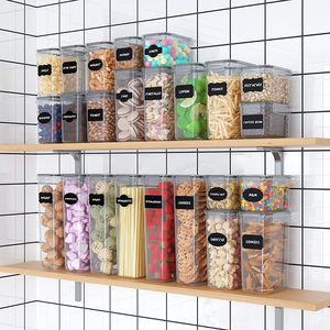 Cấp thực phẩm nhựa lưu trữ <span class=keywords><strong>Jar</strong></span> thực phẩm lưu trữ container với nắp kín Stackable chống ẩm và chống bụi cho hàng khô - Product Image 6