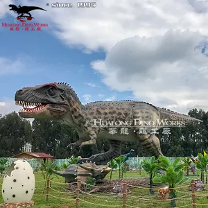 Kontrol sensor luar ruangan taman tema Jurassic patung dinosaurus T rex jelas