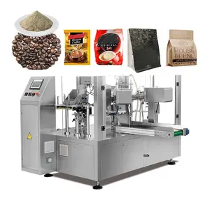 Premade pouch automatic quad side gusset bag packing fill seal machine