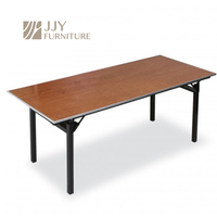 Table rectangulaire pliable pour la restauration en plein air JJY-ZDZ-A003, 48 pouces, plateau stratifié, design portable