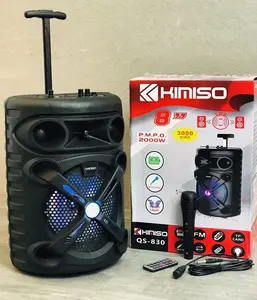 QS-830インチスピーカー屋外ポータブルトロリースピーカーDJスピーカーシステムサブウーファーサウンドボックスLEDライト付きKIMISO