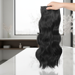 Ensemble d'extensions de cheveux superposées pour femmes, composé de quatre pièces. <span class=keywords><strong>Machine</strong></span> à tresser double couche pour des boucles naturelles et réalistes. - Product Image 1