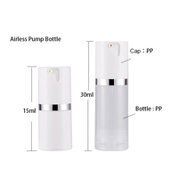 Flacon pompe sans air rond en PP de 15 ml, 30 ml, 50 ml, 100 ml, personnalisé, écologique, réutilisable, pour sérum et lotion, avec impression sérigraphique