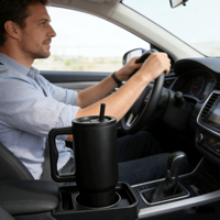 Gobelet isotherme unisexe 40 oz pour voiture, anti-fuite, isolation thermique 6-12h, avec couvercle et paille, poignée confortable, tasse thermos 40 oz