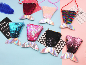 Commercio all'ingrosso ragazze sirenetta Seashell piccola borsa del partito molti colori borsa della moneta di paillettes regali popolari - Product Image 2