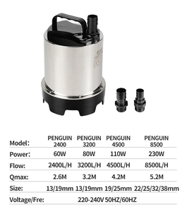 Resun Penguin-2400 60W in acciaio inox pompa ad acqua sommergibile 220V risparmio energetico a basso rumore 2400L/H 2.6m Qmax acquario stagno - Product Image 6