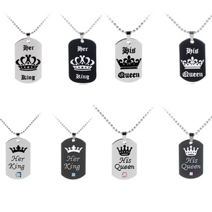 Hot Lover Il Suo Re La Sua Regina Corona Lettera Paio Collana <span class=keywords><strong>Per</strong></span> Le Donne Degli Uomini di <span class=keywords><strong>san</strong></span> <span class=keywords><strong>valentino</strong></span> Regalo di Giorno - Product Image 1
